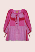 Block Blouse in Pink and Fuchsia