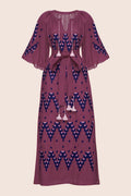 Naomi Midi Dress in Dark Fuchsia