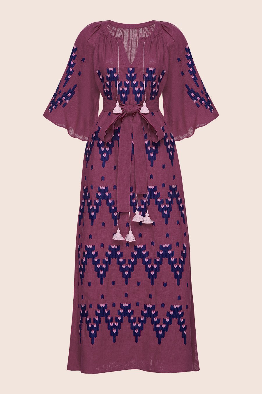 Naomi Midi Dress in Dark Fuchsia