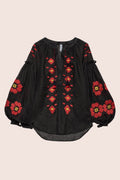 Elle Blouse in Black and Red