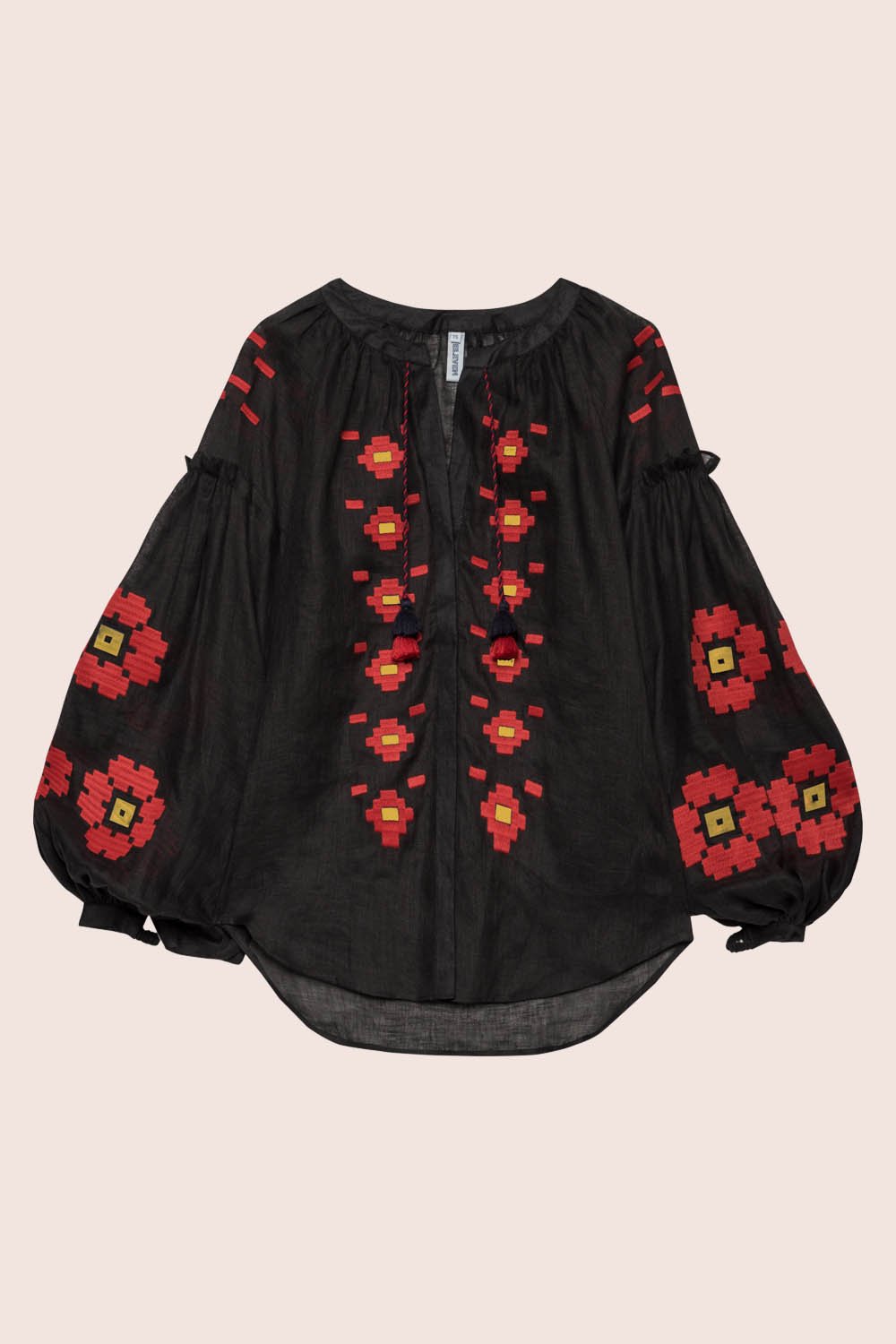 Elle Blouse in Black and Red
