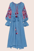Flower Garden Maxi Dress in Blue