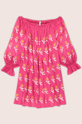Flower Power Off-the-Shoulder Mini Dress in Pink