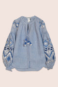 Kilim Blouse in Sky Blue