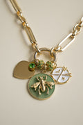 Queen Bee in Green Charm Necklace