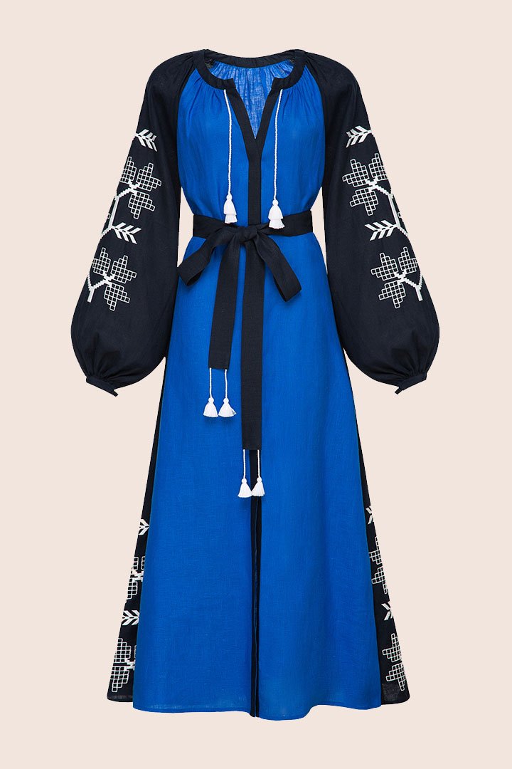 Muse Maxi Dress in Navy and Black