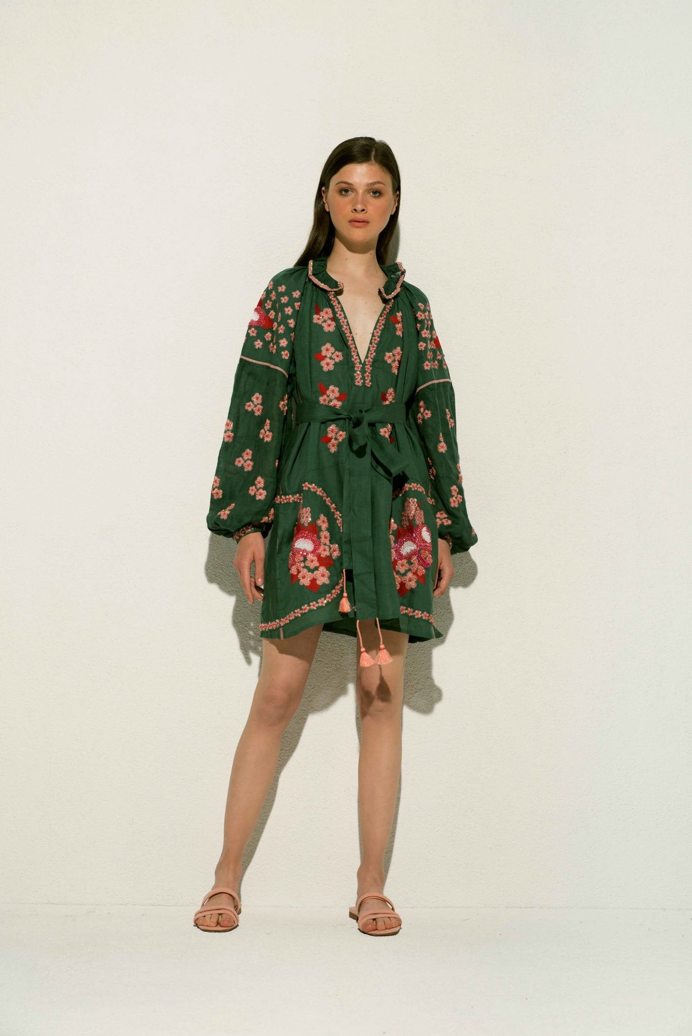 Royal Grace Mini Dress in Green