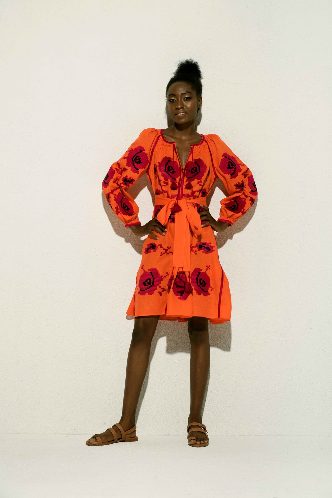 Rose Bomb Mini Dress in Orange