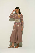 Rosemin Midi Dress in Beige