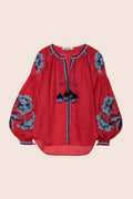 Rose Power Blouse in Red