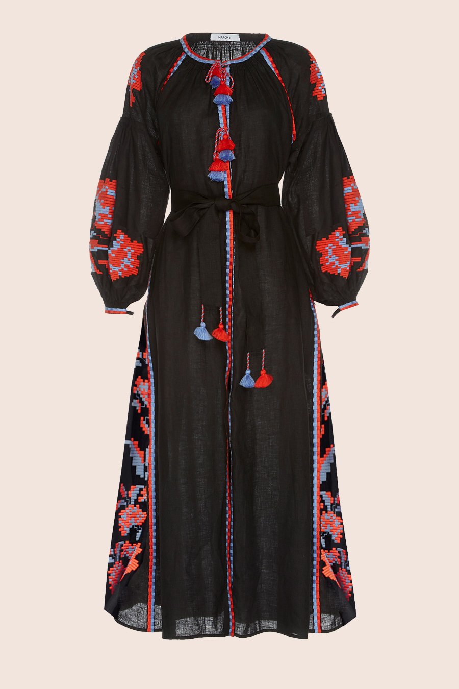 Rose Power Maxi Dress in Black