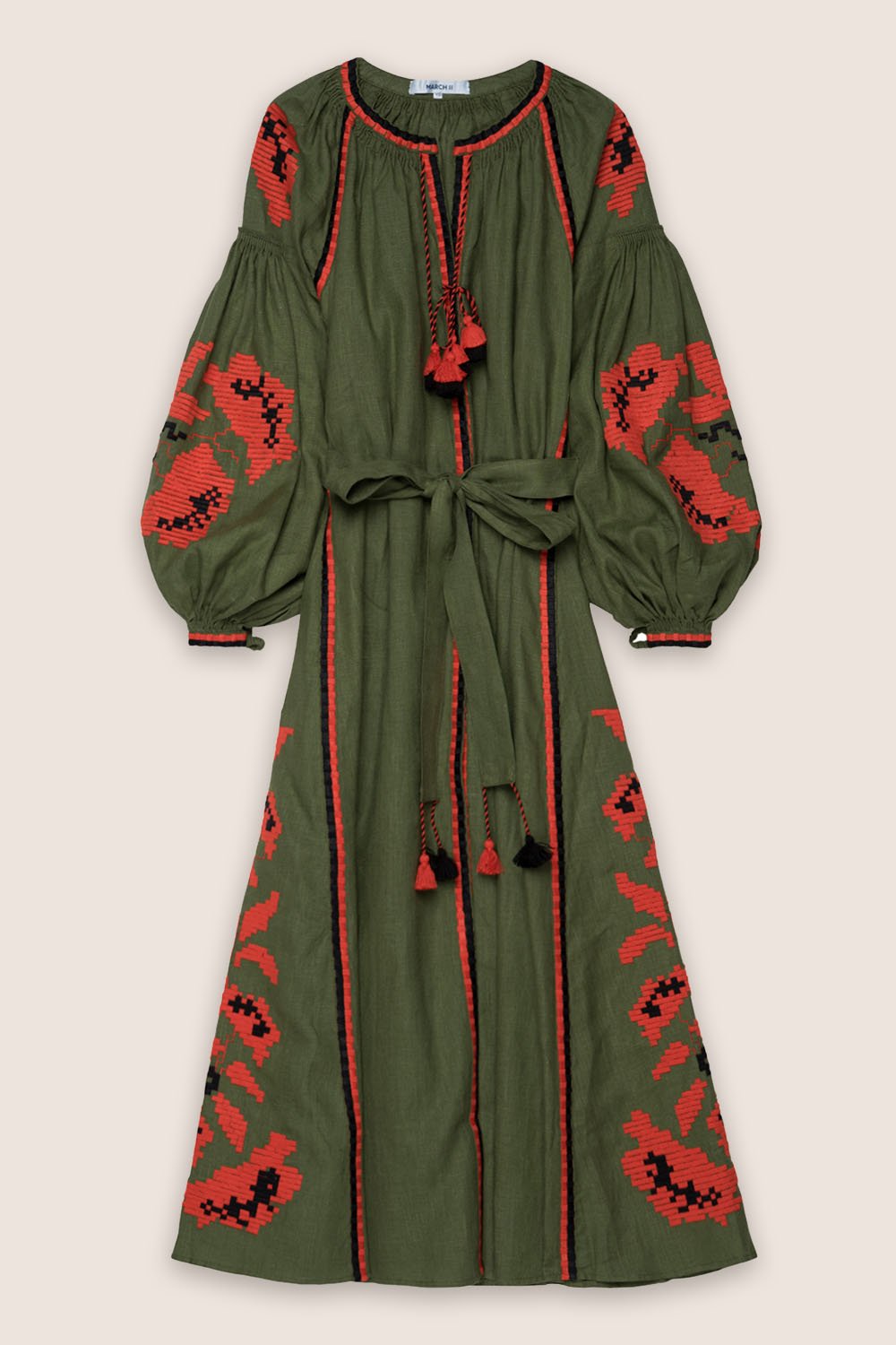 Rose Power Maxi Dress in Green