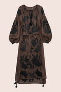 Rose Power Maxi Dress in Chocolate