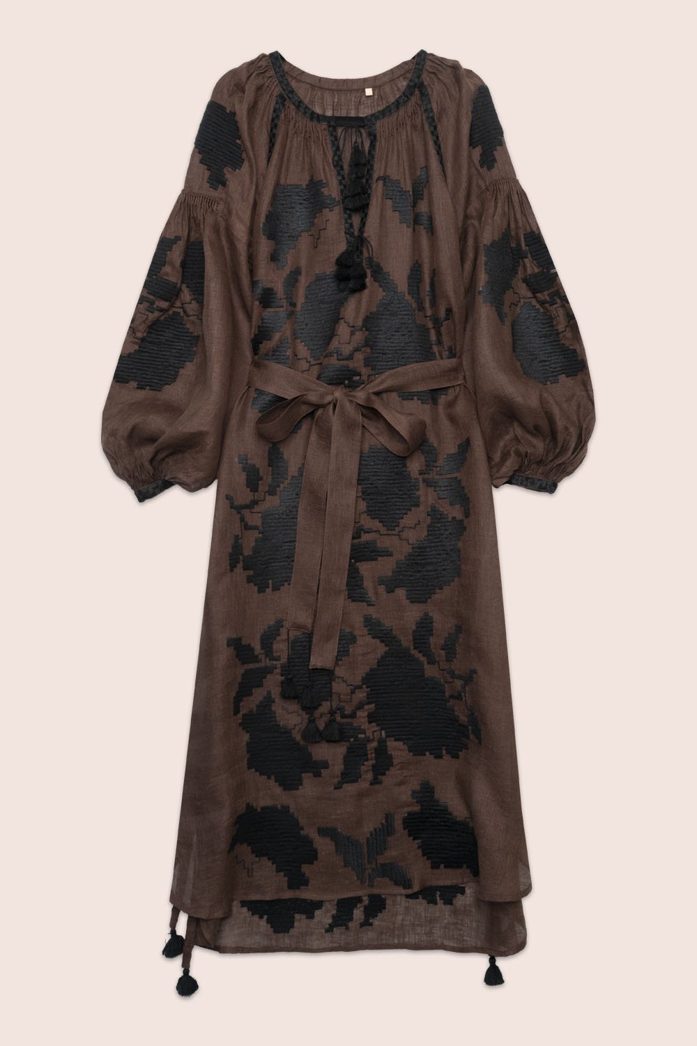 Rose Power Maxi Dress in Chocolate