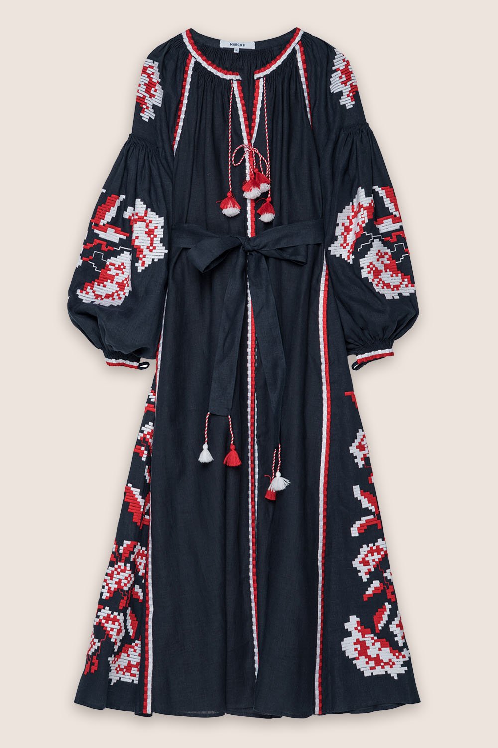 Rose Power Maxi Dress in Navy