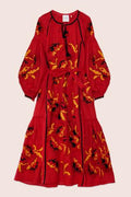 Rose Power Maxi Dress in Red